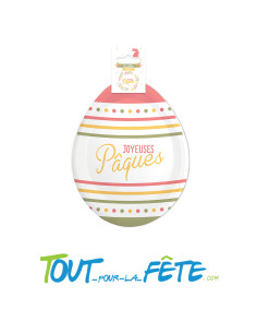 6 assiettes joyeuses pâques en forme d'oeuf