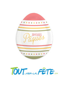 6 assiettes joyeuses pâques en forme d'oeuf 2