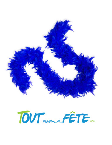 Boa plume 1m90 / 80g  bleu et argent