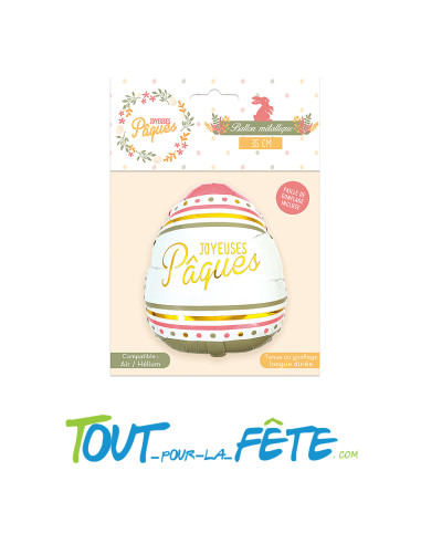 1 ballon aluminium œuf Joyeuse Pâques