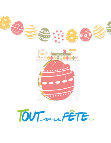 Guirlande œufs Joyeuses Pâques 300 cm