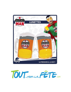 Lunettes chopes de bière "bière man" 2