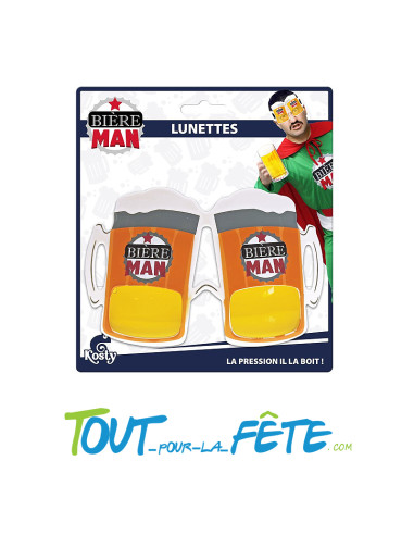 Lunettes chopes de bière "bière man"