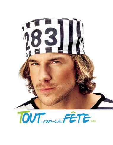 Chapeau de prisonnier noir et blanc