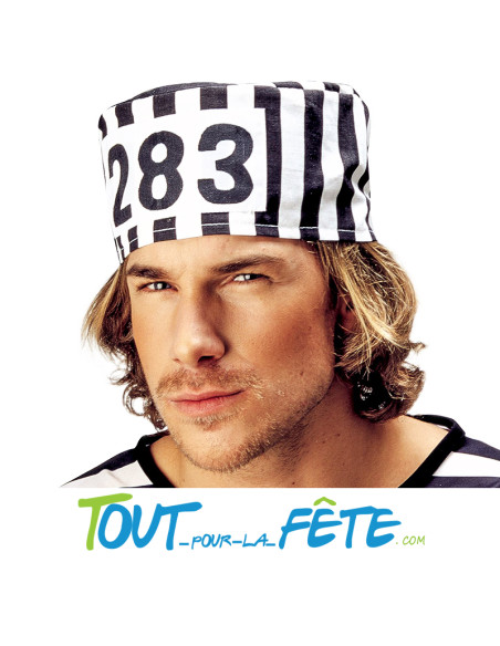 Chapeau de prisonnier noir et blanc