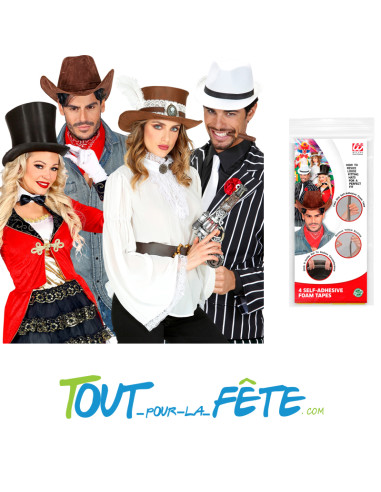 4 bandes de mousse auto adhésive pour réduire taille de chapeau
