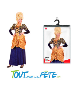 Déguisement marquise bleu et doré 2
