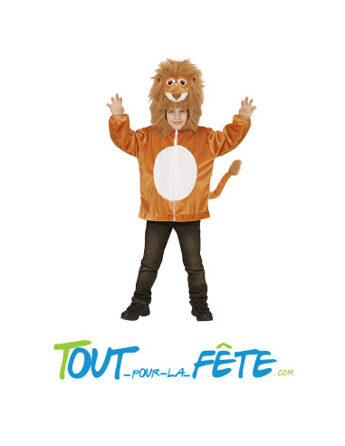 Déguisement de lion avec capuche taille enfant
