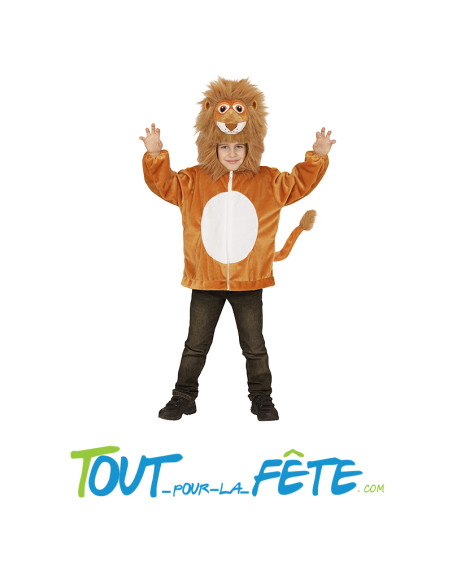 Déguisement de lion avec capuche taille enfant
