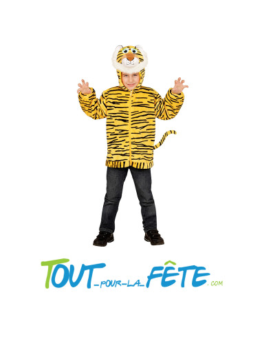 Déguisement de tigre avec capuche taille enfant