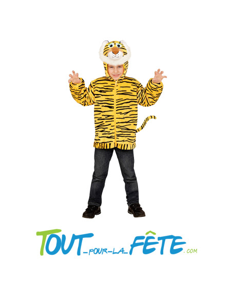 Déguisement de tigre avec capuche taille enfant