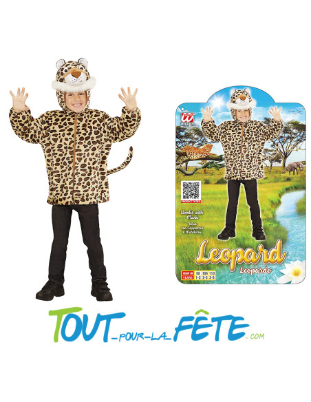Déguisement Léopard avec capuche taille enfant