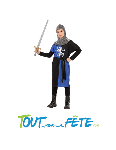 Déguisement chevalier bleu et noir taille enfant