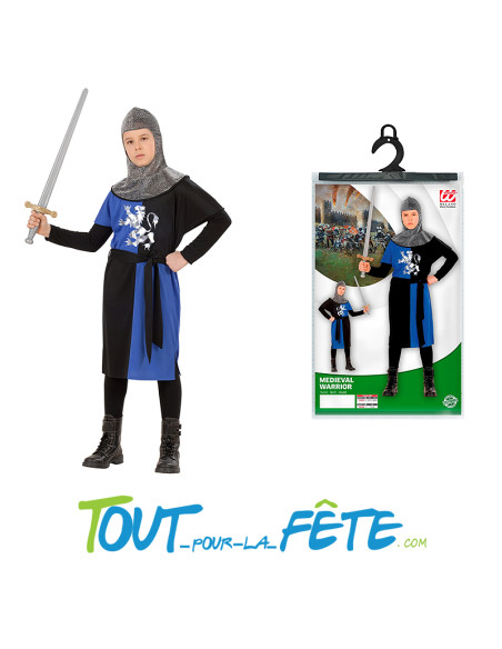 Déguisement chevalier bleu et noir taille enfant