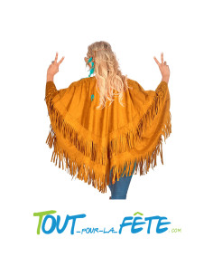 Poncho en daim à franges ( hippie / indien ) taille unique 2
