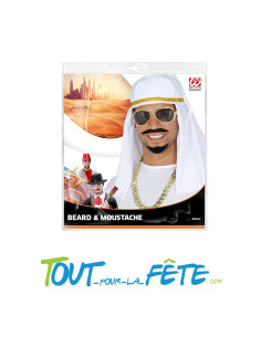 Moustache et barbe arabe / espagnol adhésif noir 2