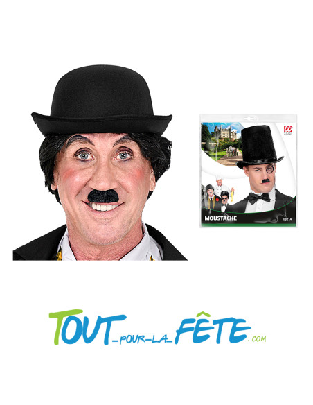 Moustache Charlie Chaplin adhésive noir