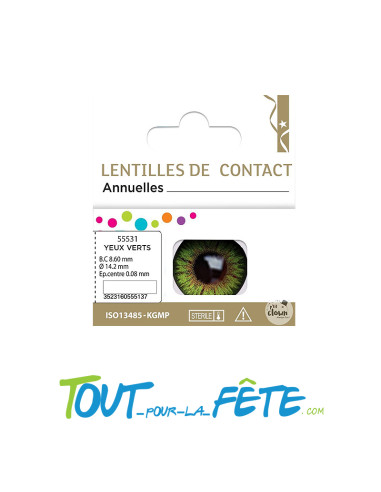 Lentilles de contact annuelles iris vert