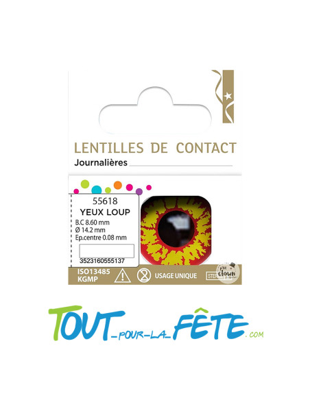 Lentilles de contact journalière loup garou