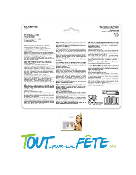 Kit maquillage or ( strass / gel paillette / gel doré / crayon )