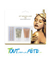 Kit maquillage or ( strass / gel paillette / gel doré / crayon )