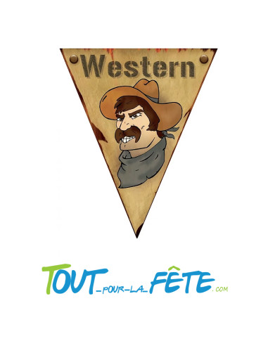 Guirlande 10 fanion western 5m