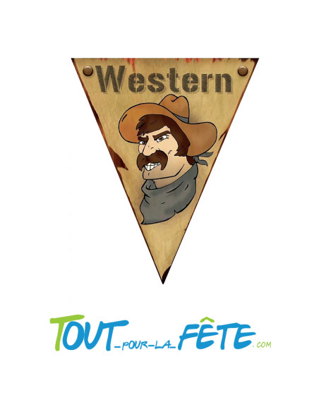 Guirlande 10 fanion western 5m