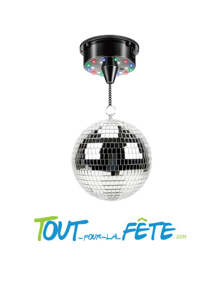 Moteur pour boule a facette avec lumière + boule disco 12cm