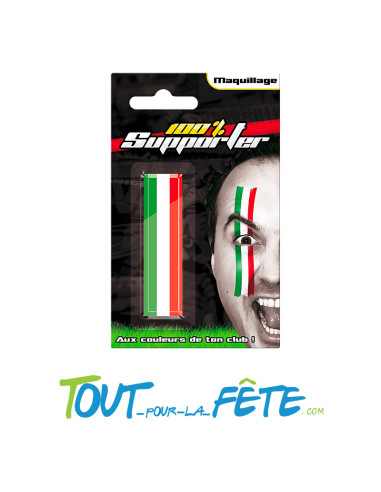 Maquillage de supporter fanbrush vert blanc rouge ( Italie )