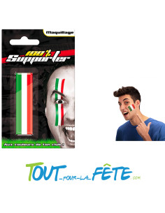 Maquillage de supporter fanbrush vert blanc rouge ( Italie ) 2