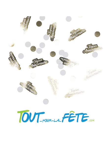 Sachet de Confettis de table Joyeux Anniversaire Or 10g