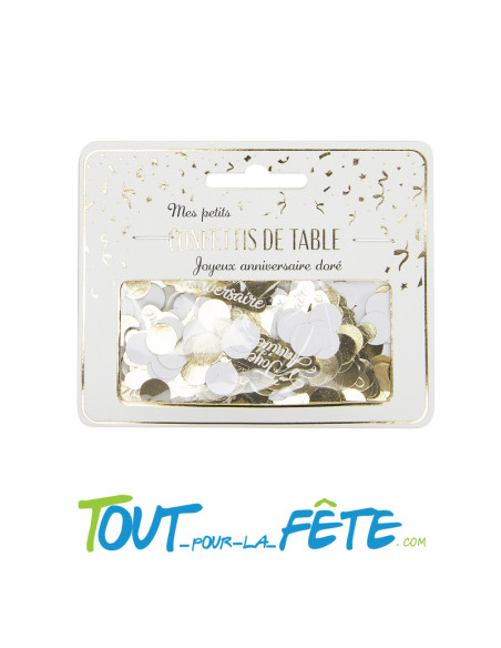 Sachet de Confettis de table Joyeux Anniversaire Or 10g