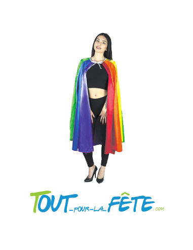 Cape multicolore ( arc en ciel ) gay pride taille M/L