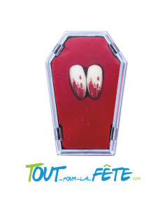 Lot de 2 canines ensanglantées de vampire avec nécessaire de fixation inclus 2