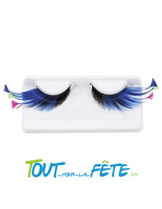 Faux cils bleus et noirs auto adhésifs 2