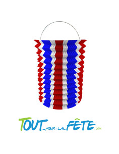 Lampion tricolore bleu, blanc, rouge 16 cm