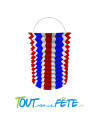 Lampion tricolore bleu, blanc, rouge 16 cm