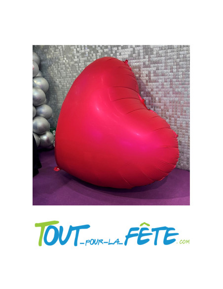 Ballon géant COEUR foil rouge mat 130 x 140 cm XXXL