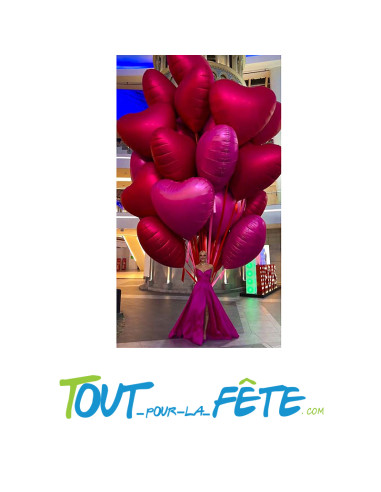 Ballon géant COEUR foil rouge mat 130 x 140 cm XXXL