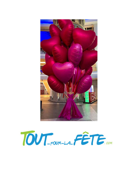 Ballon géant COEUR foil rouge mat 130 x 140 cm XXXL