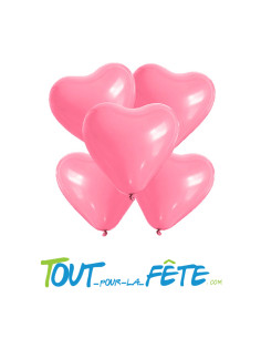 Sachet de 25 Ballons Cœur Rose 26 cm