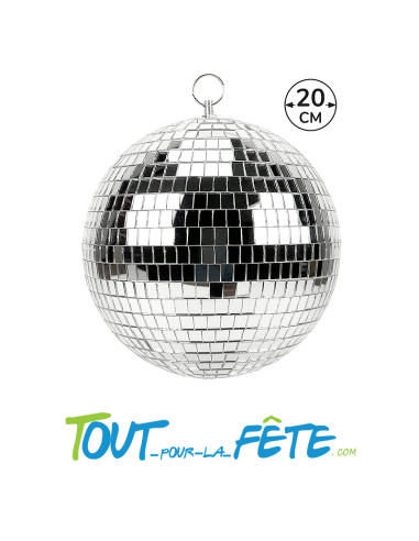 Boule disco 20 cm argent