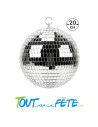 Boule disco 20 cm argent