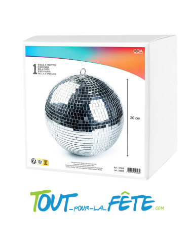 Boule disco 20 cm argent