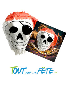 Piñata Tête de pirate a remplir 27cm x  27cm x 31cm 2
