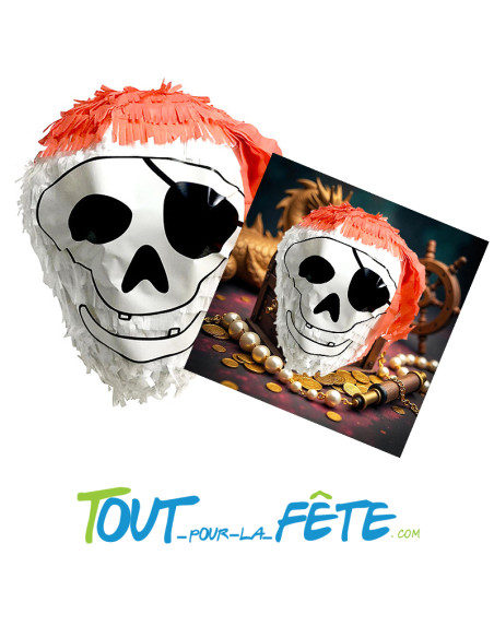 Piñata Tête de pirate a remplir 27cm x  27cm x 31cm