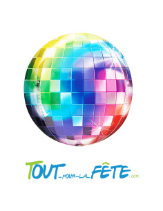 Ballon alu BOULE DISCO 3D 35 CM Multicolore