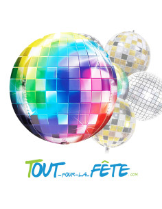 Ballon alu BOULE DISCO 3D 35 CM Multicolore 2