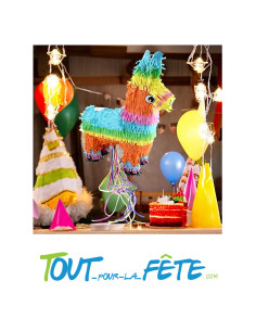 Pinata a tirer âne multicolore 45,5 x 40 x 12,5 cm 2