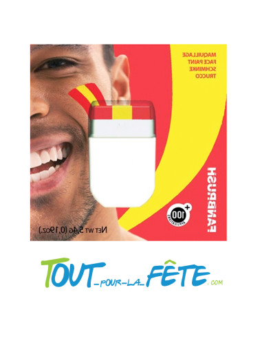 Maquillage de supporter fanbrush jaune et rouge